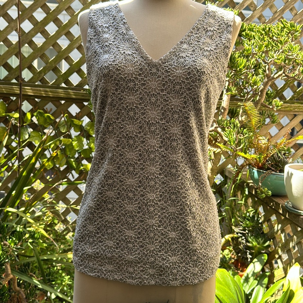 Banana Republic Silvery V Neck shirt with T- shirt lining. Size Small